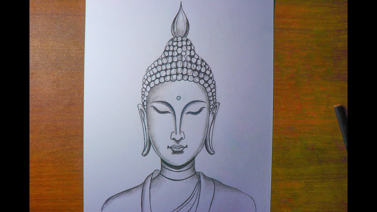 How to Draw Buddha/ Pencil Sketch Tutorial /Buddha drawing for beginners/ Meditative buddha drawing