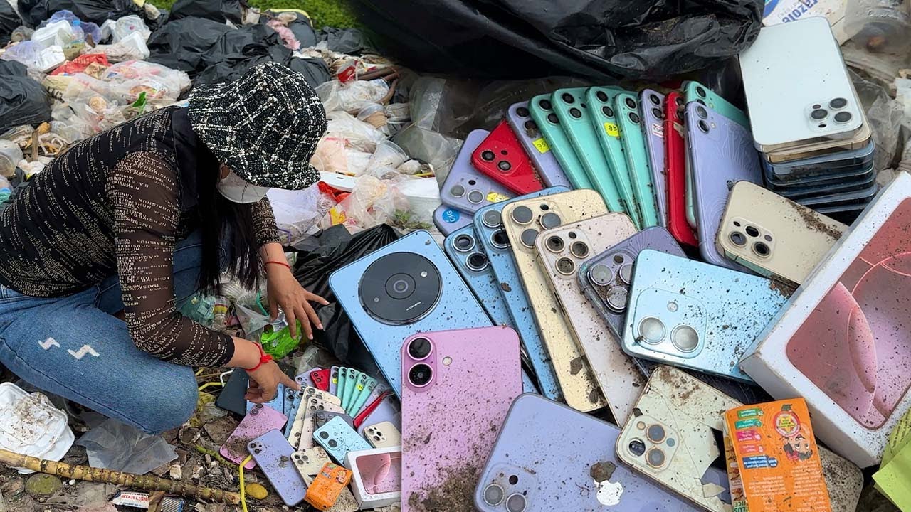 😱What...iphone 16📱Found A lots of Good phone(iphone16-14pm-11-Oppo-Redmi...)the Garbage Dump,Restore