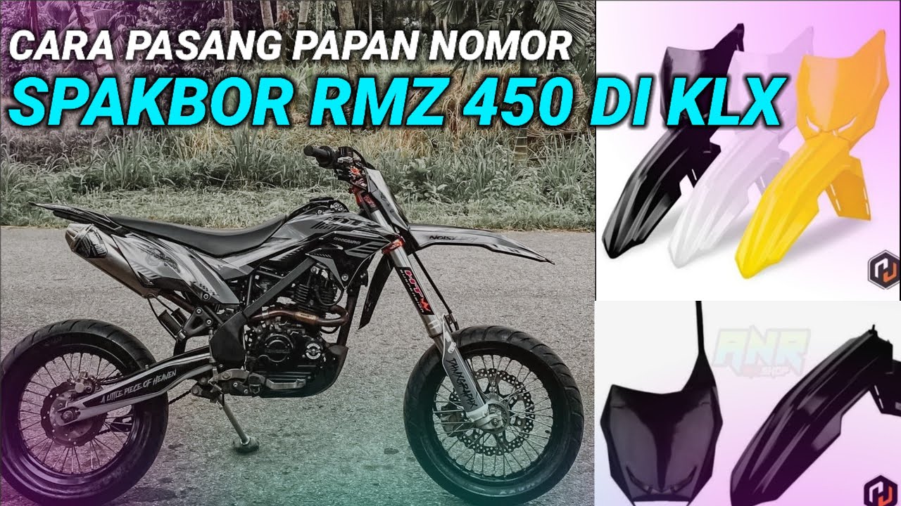 PASANG SPAKBOR DAN PAPAN NOMOR RMZ 450 DI KLX ‼️ Modifikasi supermoto