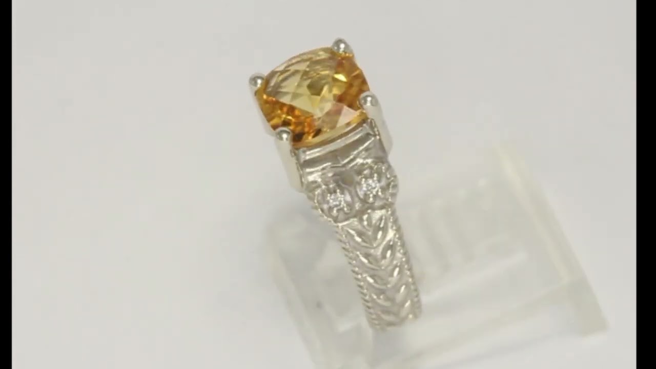 1.90CT Diamond Citrine Ring in 14K White Gold – 18766 
