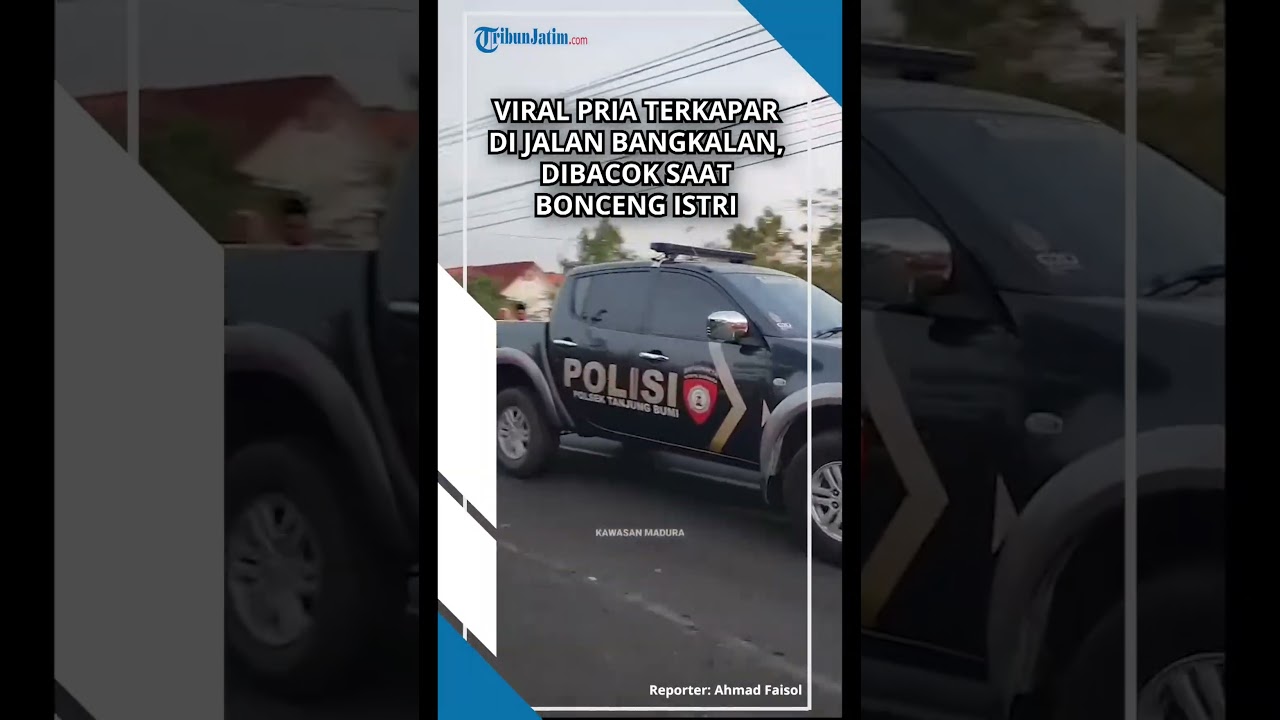 PRIA TERKAPAR BERDARAH DI JALAN di Bangkalan, Dihadang dan Dibacok Saat Bonceng Istri