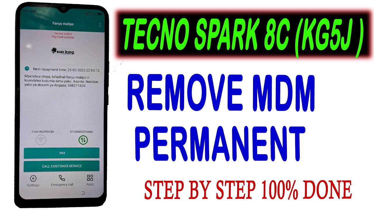 TECNO SPARK 8C (KG5J) HOW TO REMOVE MDM PERMANENT USE  YOUR PHONE WITHOUT PAYMENT