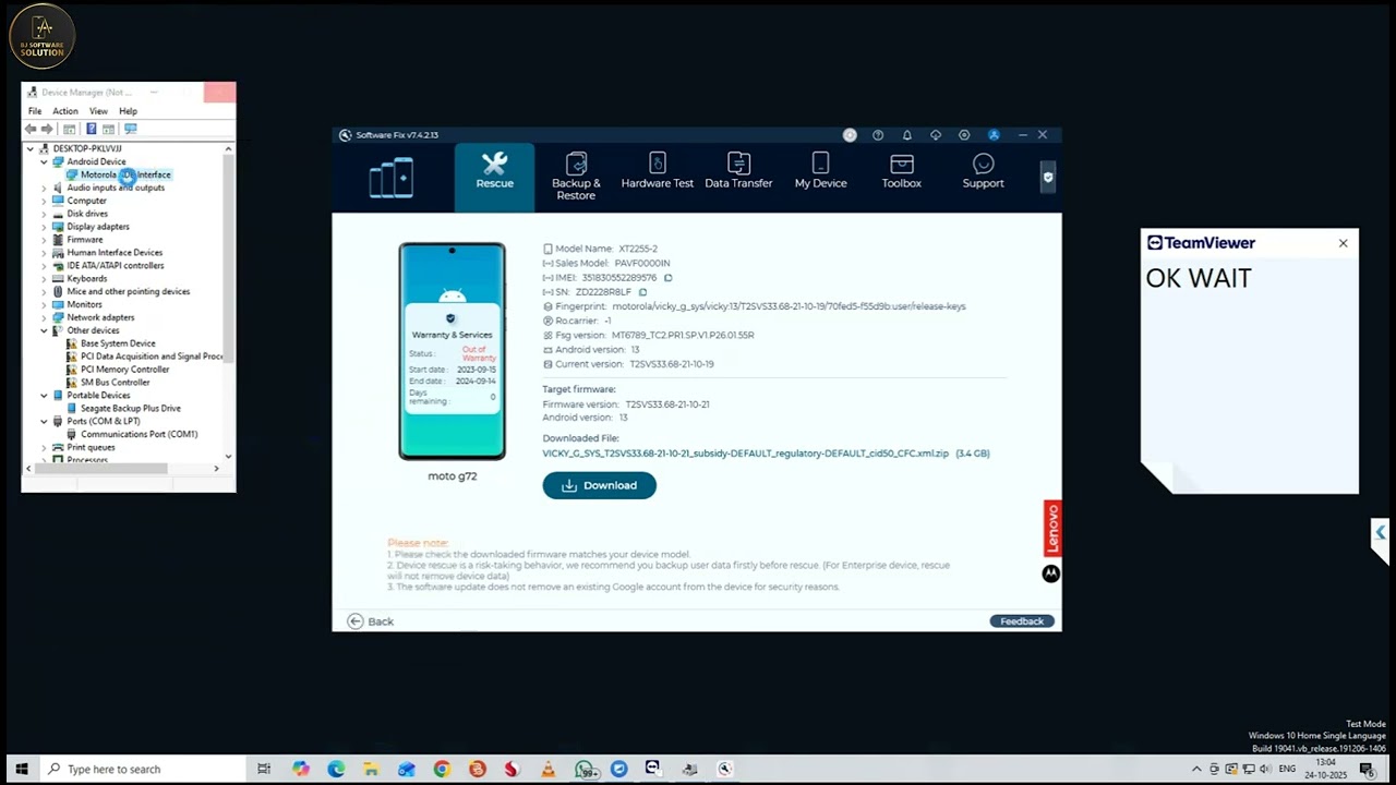 Motorola Moto G72 (XT2255-1 & XT2255-2) Frp Unlock With SP Flash Tool Done By BJ Software Solution