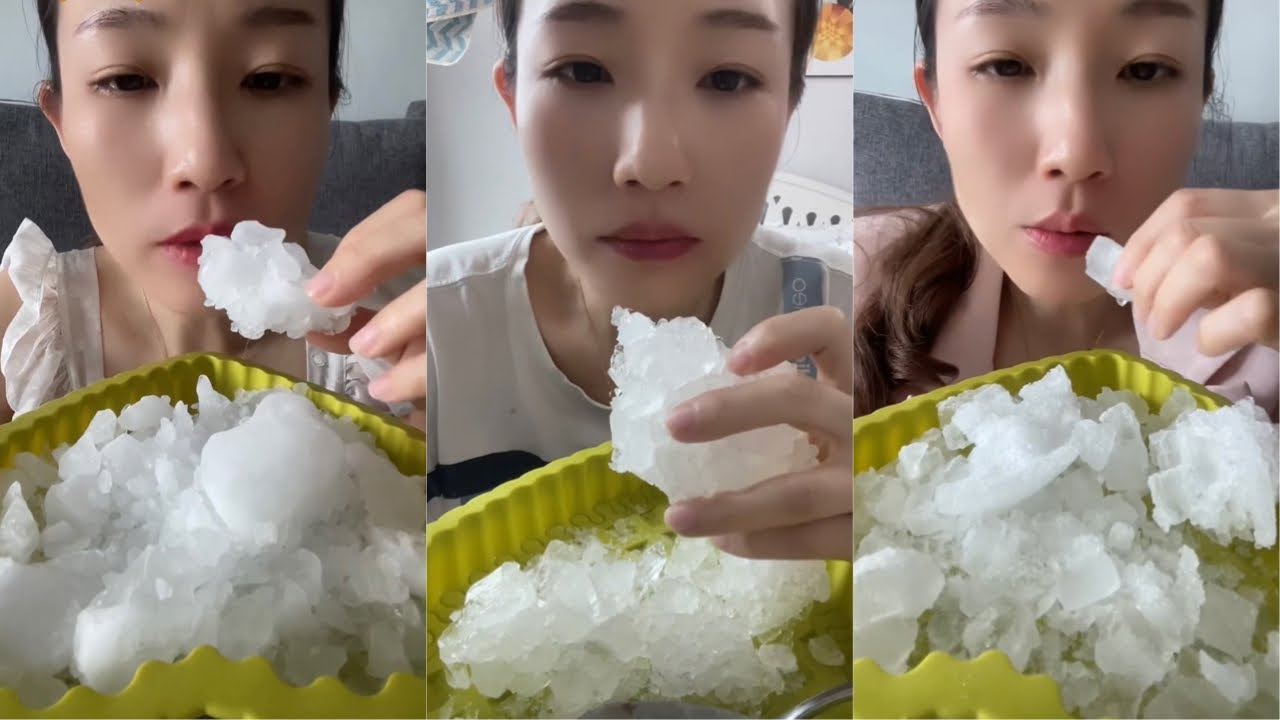 White Ice Eating ASMR | Crushed Ice | Ice Eating