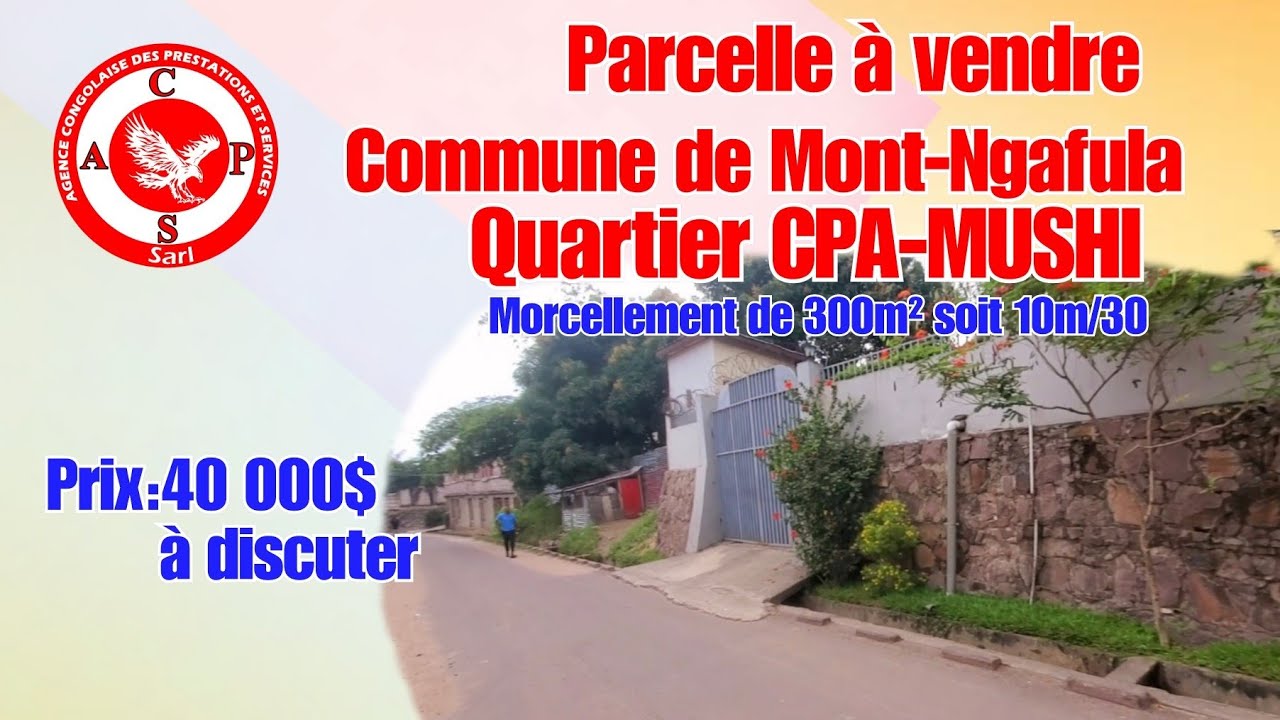 👉PRIX:40 000$ À DISCUTER;PARCELLE MISE EN VENTE PAR MORCELLEMENTS DE 4 TERRAINS À KINSHASA/CPA-MUSHI