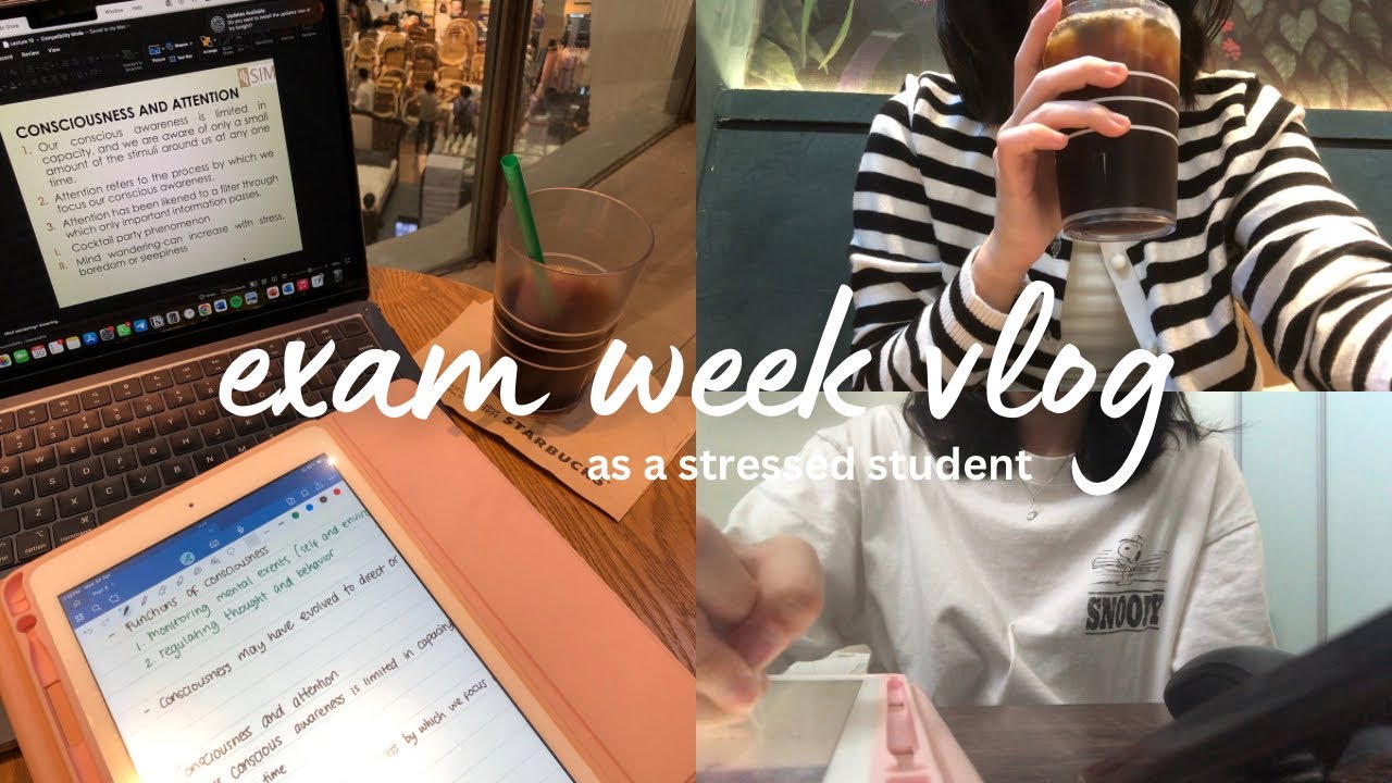 Realistic Exam Prep Vlog | Psychology Student Edition | cramming, stressed, productive, foodie