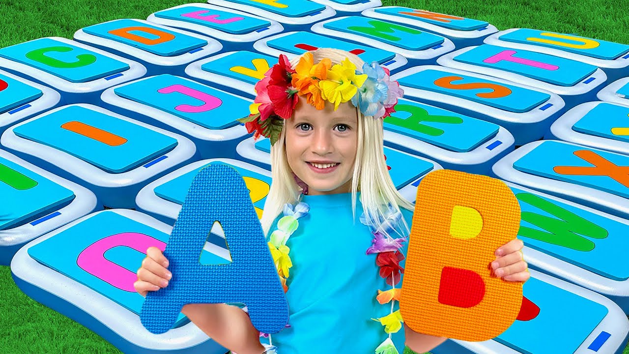 English Alphabet with pools - Useful stories for kids from Katya and Dima