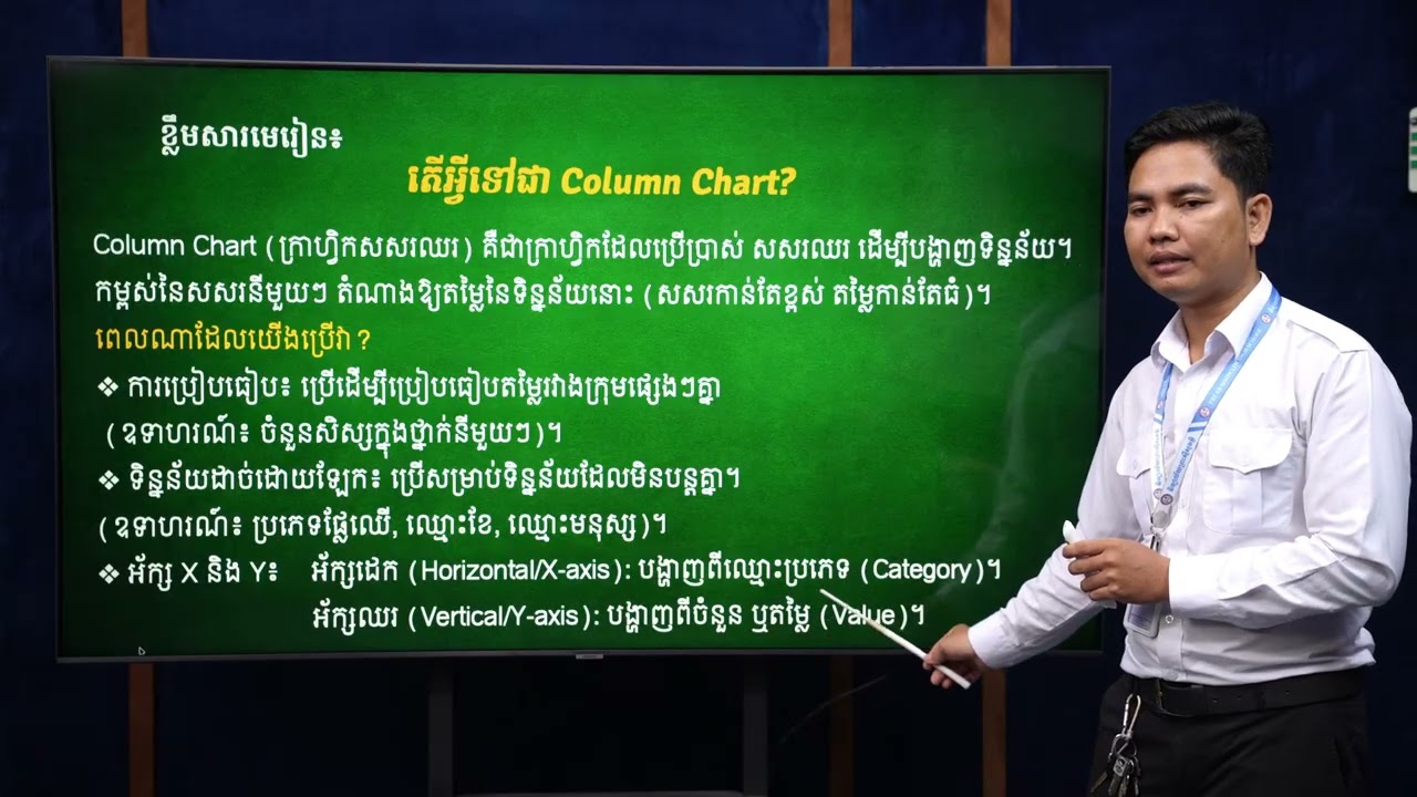 មេរៀនទី១៦.២៖ ការប្រើប្រាស់ Column Chart| កុំព្យូទ័ររដ្ឋបាល |លោកគ្រូ ញូង ញ៉ែម
