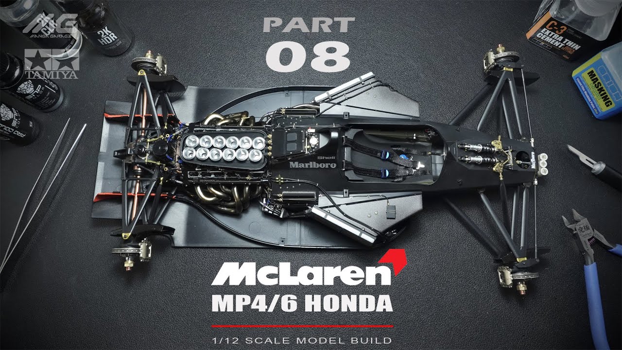 [Part 8] Ayrton Senna's McLaren MP4/6 | Tamiya | 1/12 | Scale Model Building | ASMR |