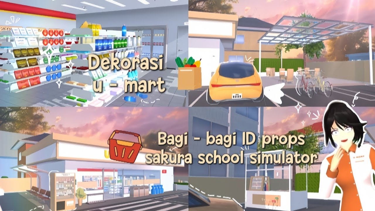 || Dekorasi U - MART 🛒🛍 || Bagi - bagi ID props bisa di edit + seve✨ || sakura school simulator 🌸||
