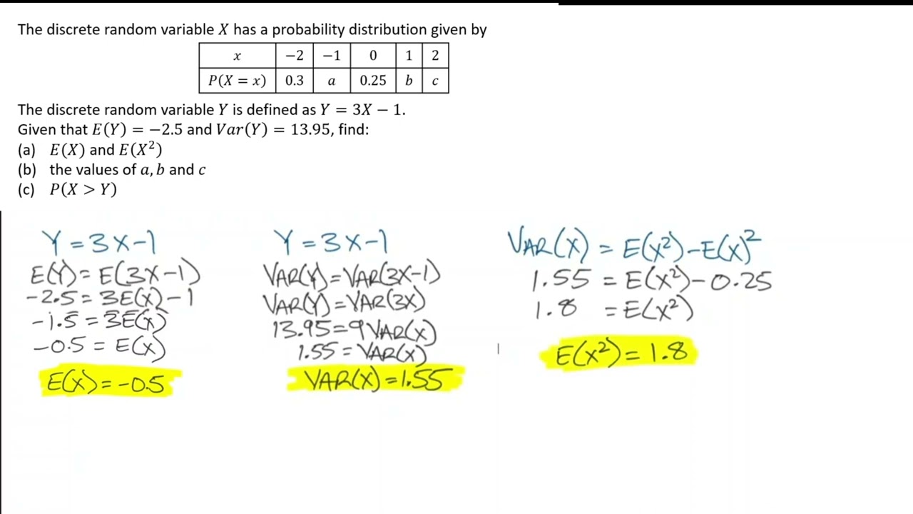 Problem Solving with Discrete Random Variables