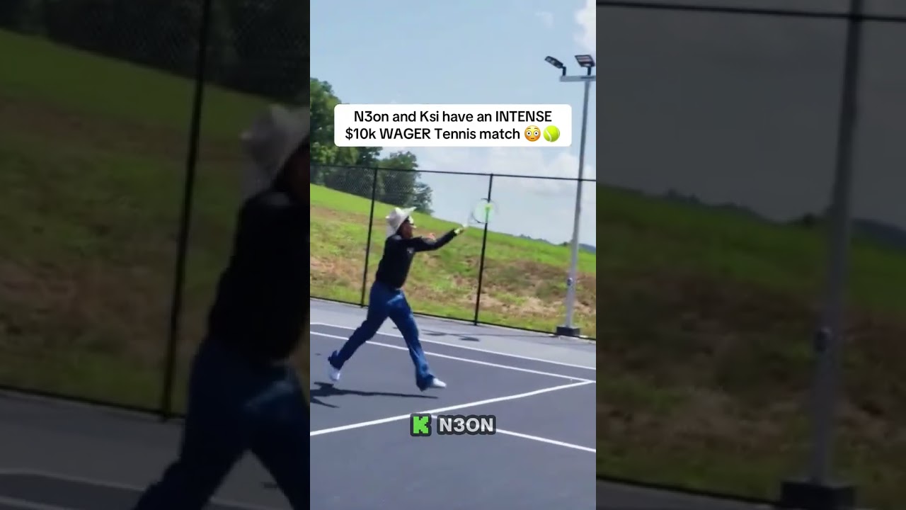 N3on and Ksi have an INTENSE $10k WAGER Tennis match 😳🎾