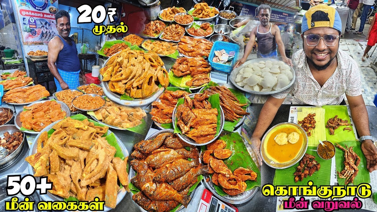 மீன் உலகின் சொர்கம் 50+ Fish Varieties | Kongunadu Meen Varuval | Tamil Food Review