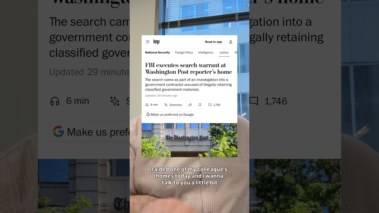 🇺🇸 The FBI raided one of my colleague’s homes — an attack on ​⁠the free press & all Americans.