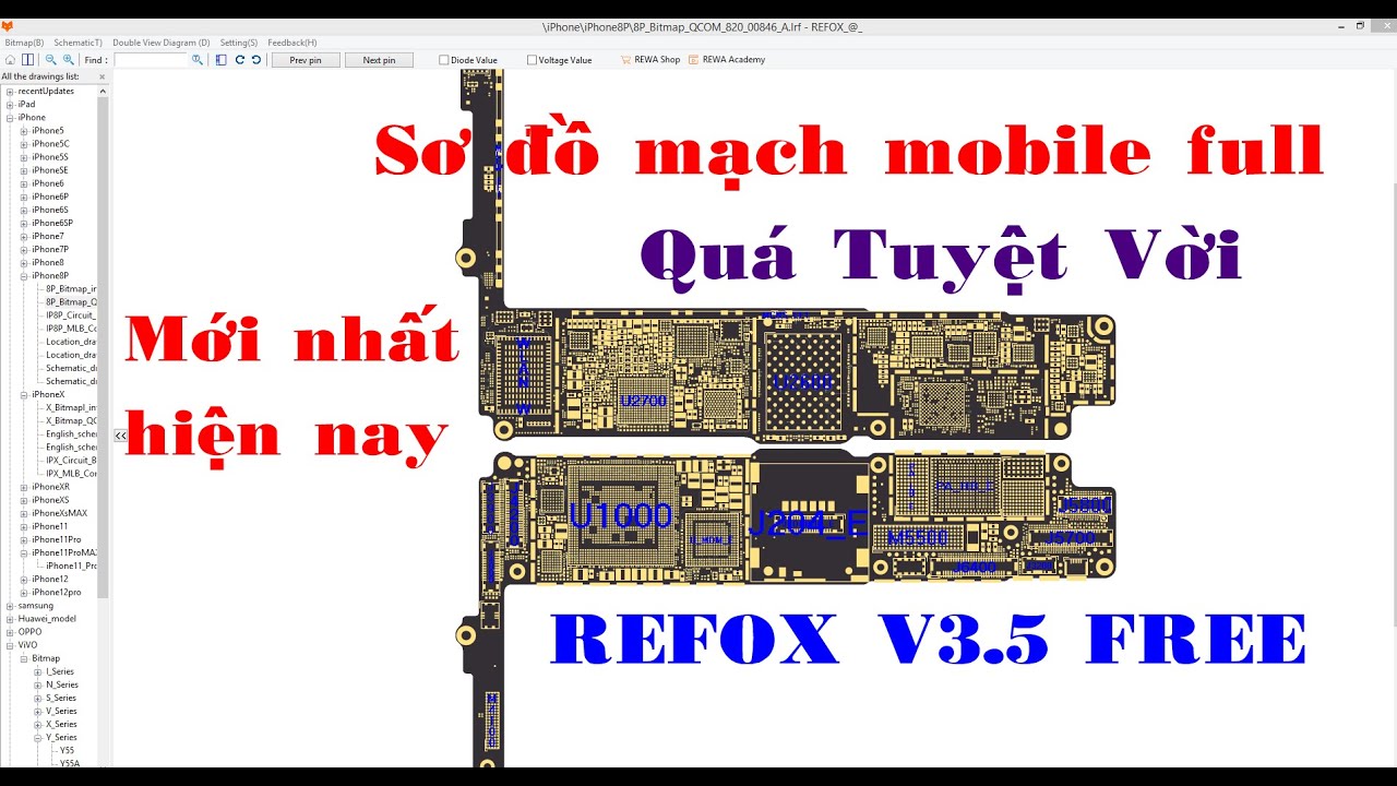 Tool Refox v3.5 xem sơ đồ mạch điện thoại miễn phí | REFOX SCHEMATIC FREE TOOL BOX