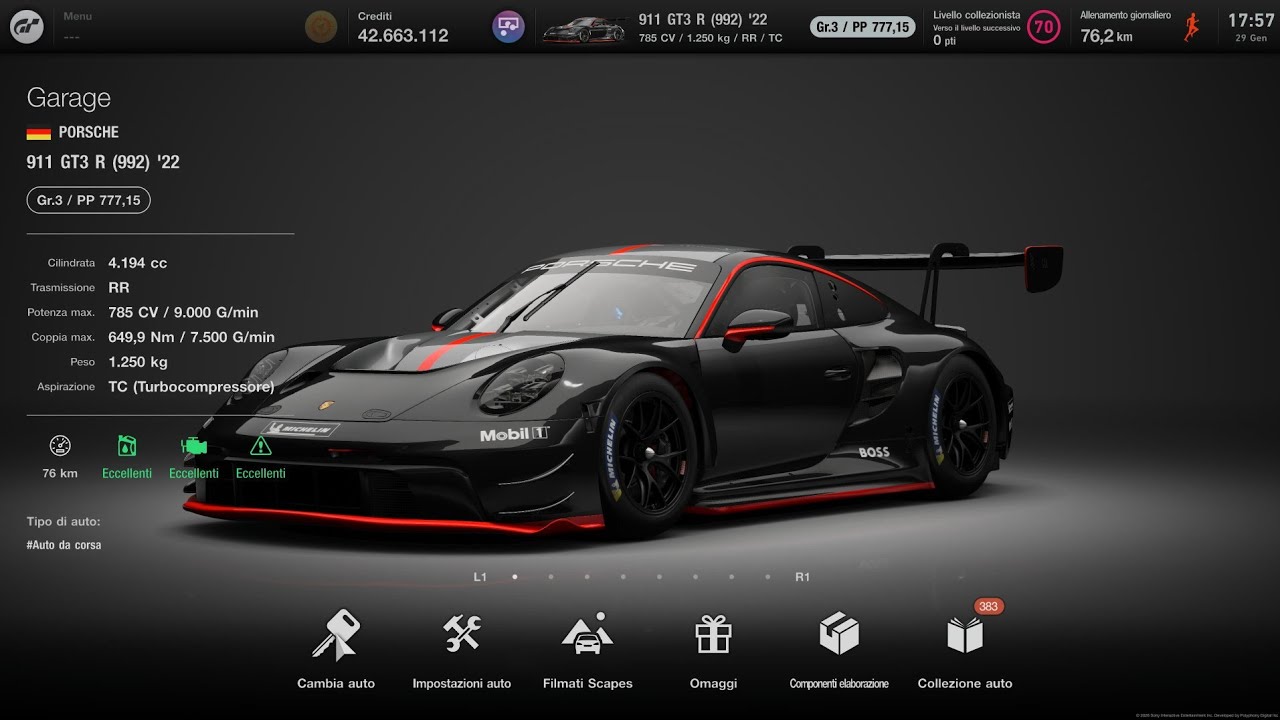 GT7 SARDEGNA 800PP - PORSCHE 911 GT3 R 992 '22