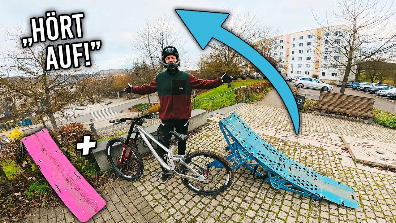 MTB Street Gaps mit Downhill Bike & 2 Großen Rucksack Rampen! Teil 5 (Jena)