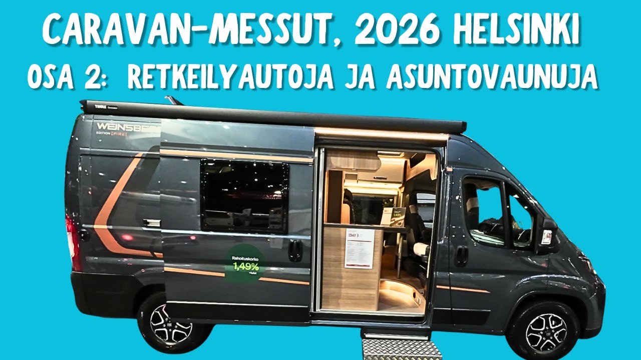 Caravan-messut 2026, Helsinki, Osa 2, Retkeilyautoja ja asuntovaunuja