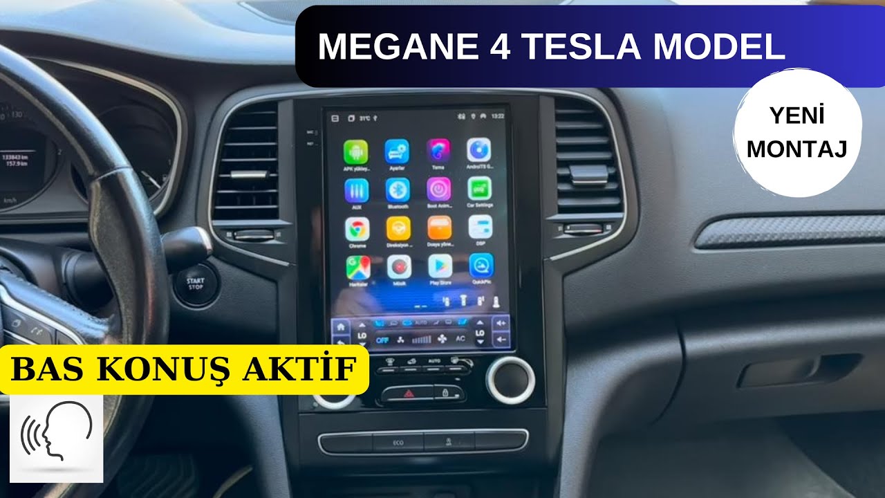 MEGANE 4 (TESLA EKRAN KABLOSUZ CARPLAY-ANDROİD AUTO SİSTEMİ) #androidauto 33-096