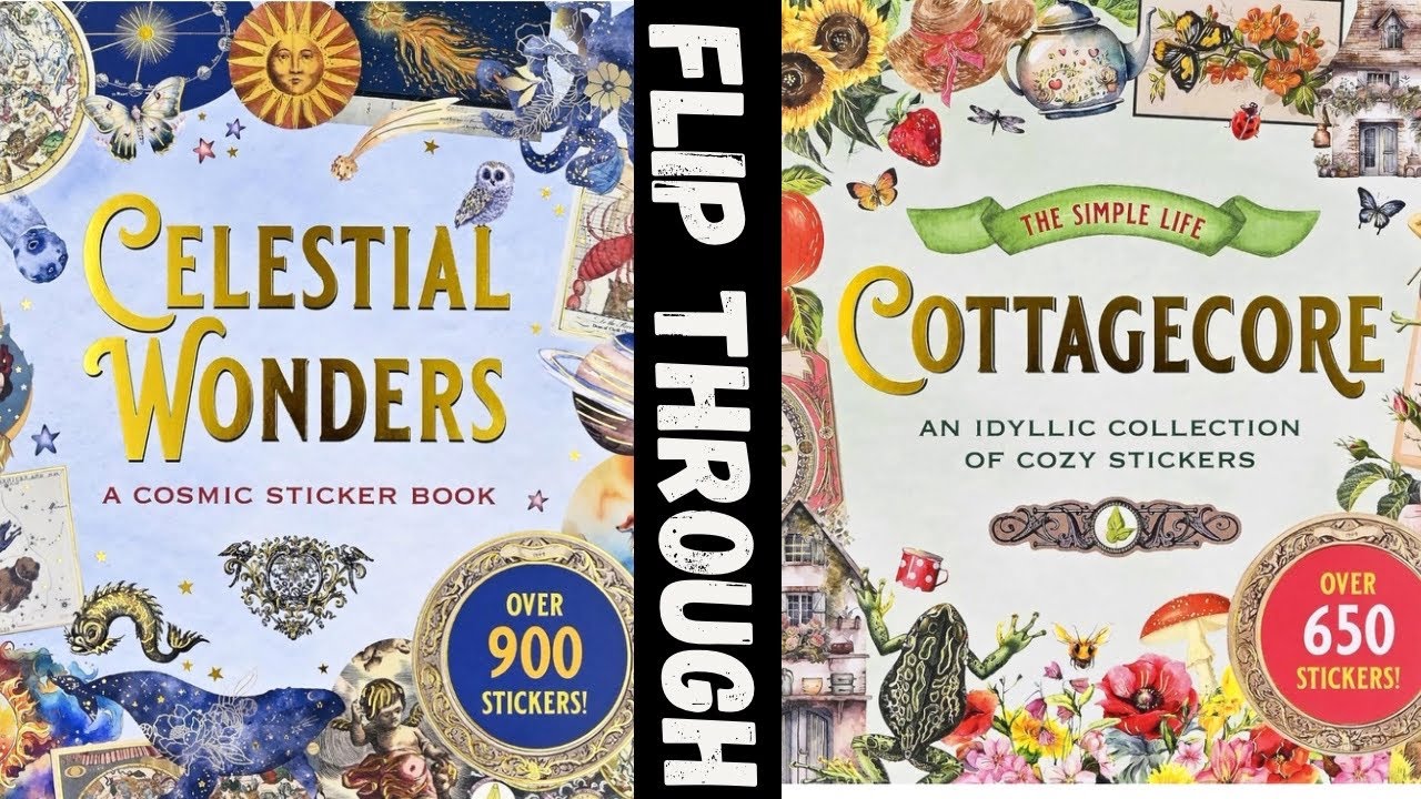 CELESTIAL WONDERS & COTTAGECORE STICKER BOOKS FLIP THROUGH | By Petter Pauper Press | #journaling