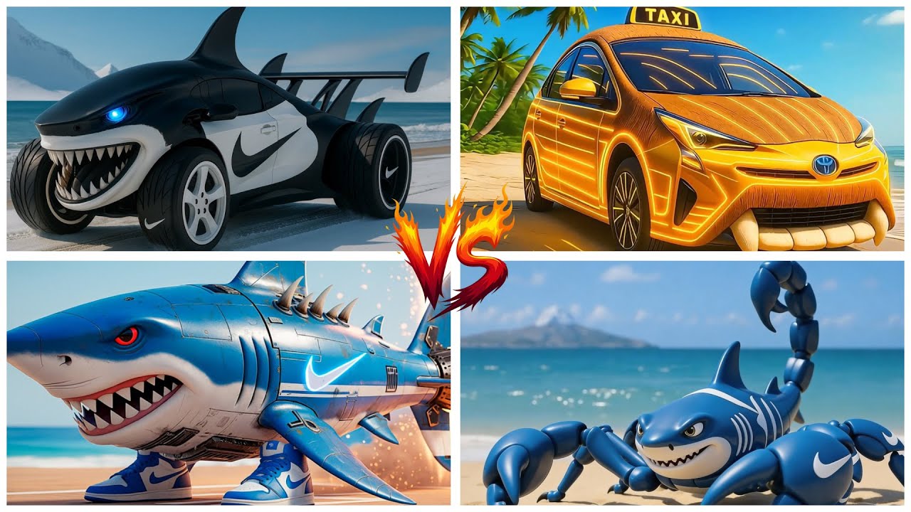 BRAINROT SCORPION 🦂🆚Rocket🆚Prius Taxi🆚RACING CAR - Tiles Hop EDM Rush!
