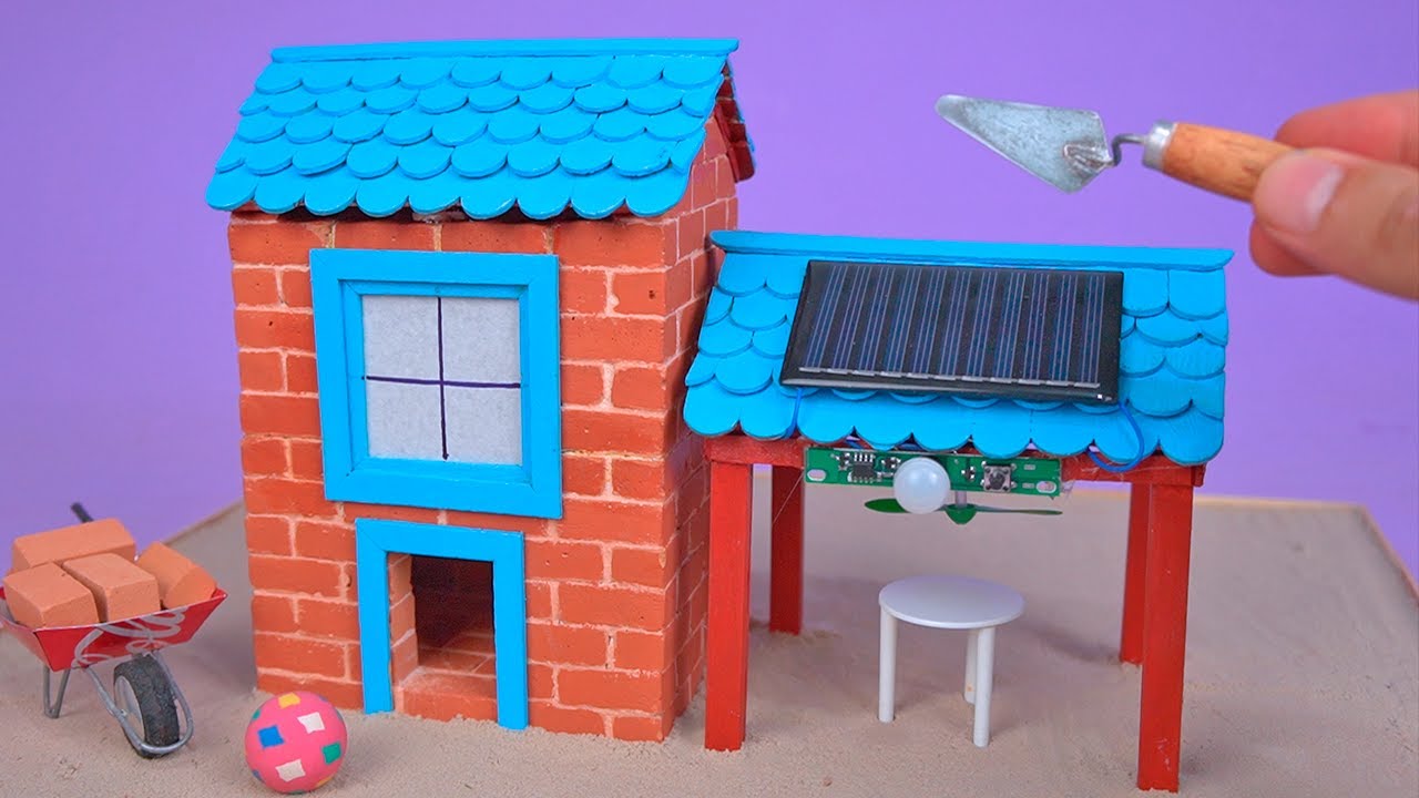 Удивительный SOLAR POWERED HOUSE MODEL, сделанный с мини-кирпичами