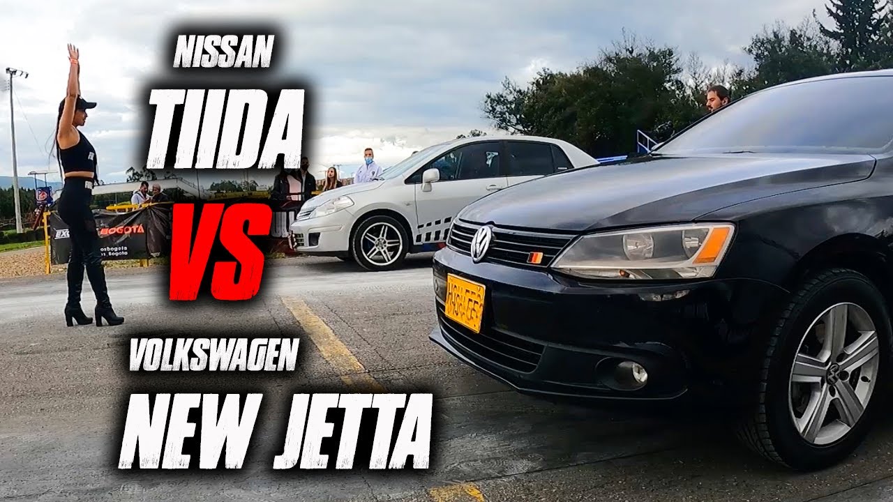 Nissan Tiida VS  New Jetta !! lo PUSO a VER placa!!