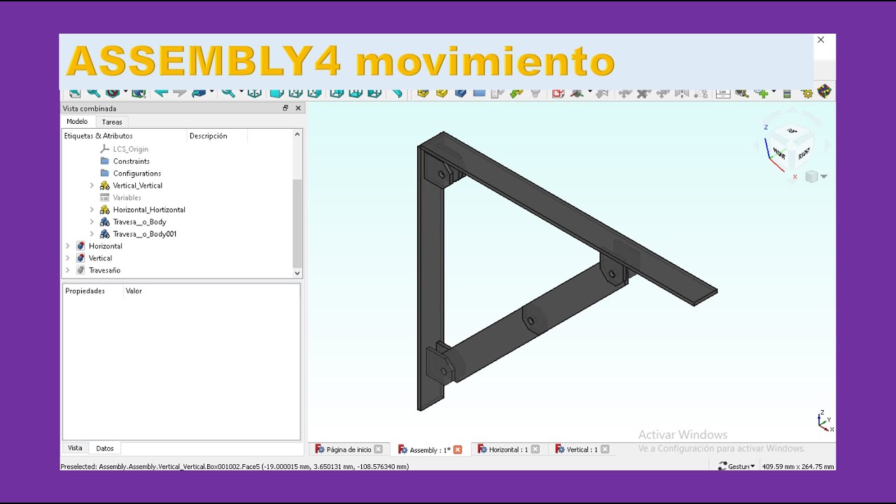 🔴 Assembly4 Movimiento de pieza - Animación en Freecad