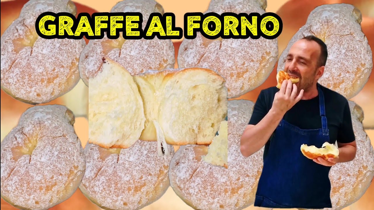 GRAFFE AL FORNO SENZA FRITTURA FATTE IN CASA. RICETTA SPETTACOLARE CORSO DI PASTICCERIA IN CASA