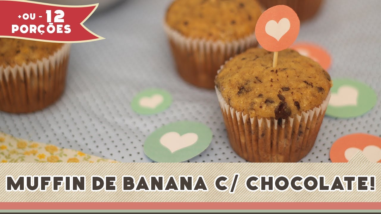 Muffin de Banana com Chocolate - Receitas de Minuto #112