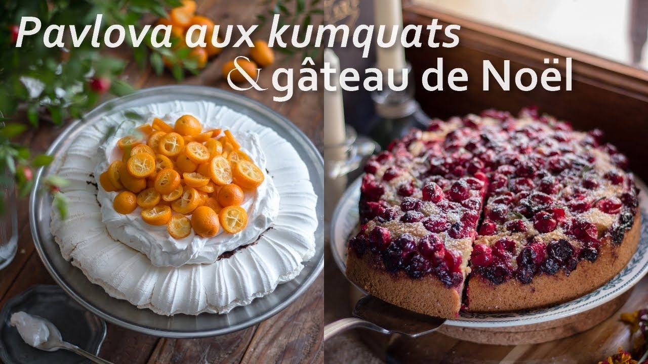 Menu de Noël - les desserts : pavlova et gâteau (vegan) | L'Herboriste