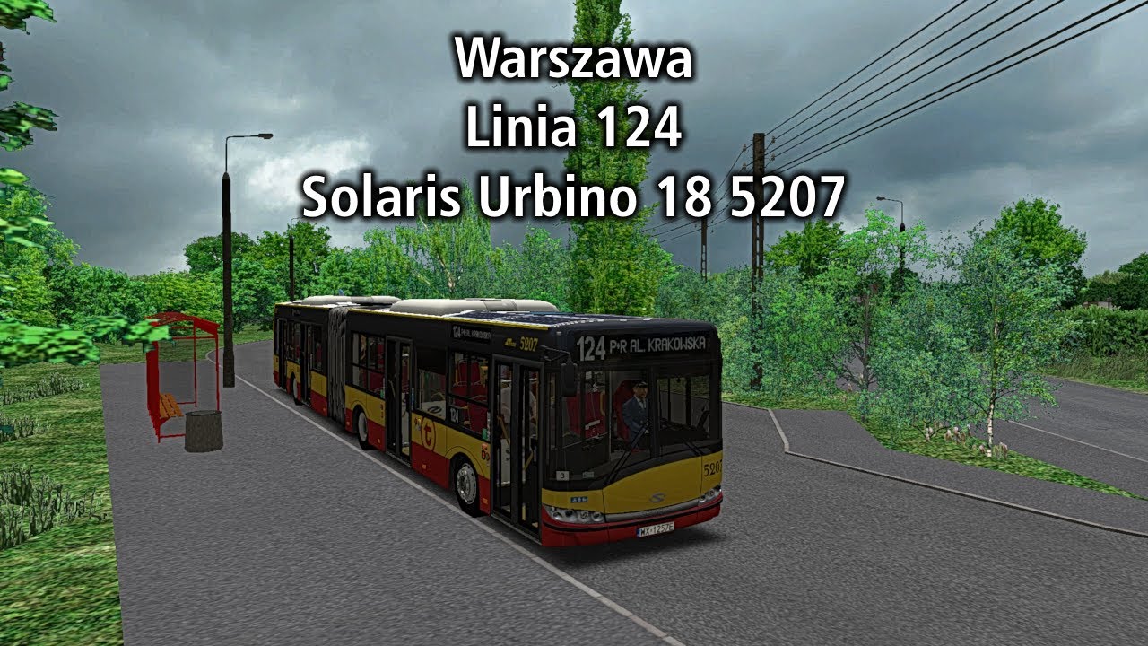 OMSI 2 1080p 60fps Warszawa Okęcie, Linia 124, Solaris Urbino 18 5207