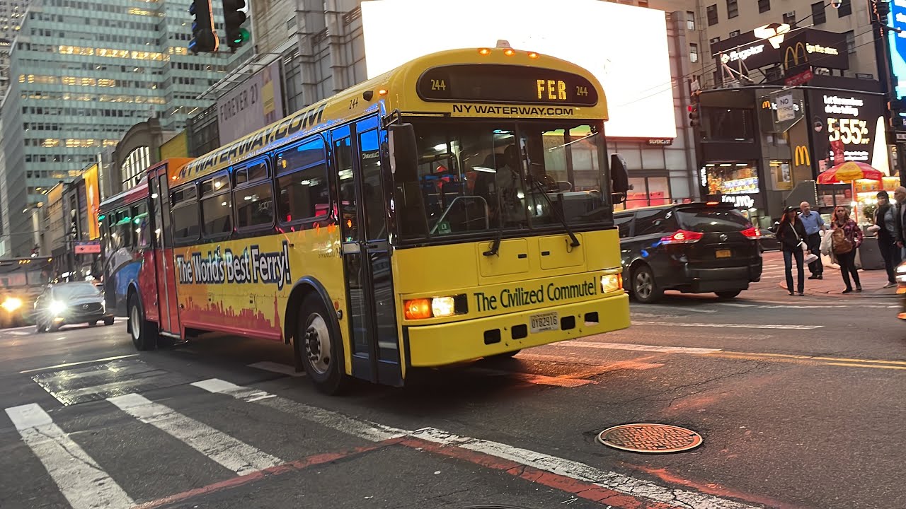 2020 IC RE Shuttle Bus Ride Along - NY Waterway Bus 244 - Cummins L9