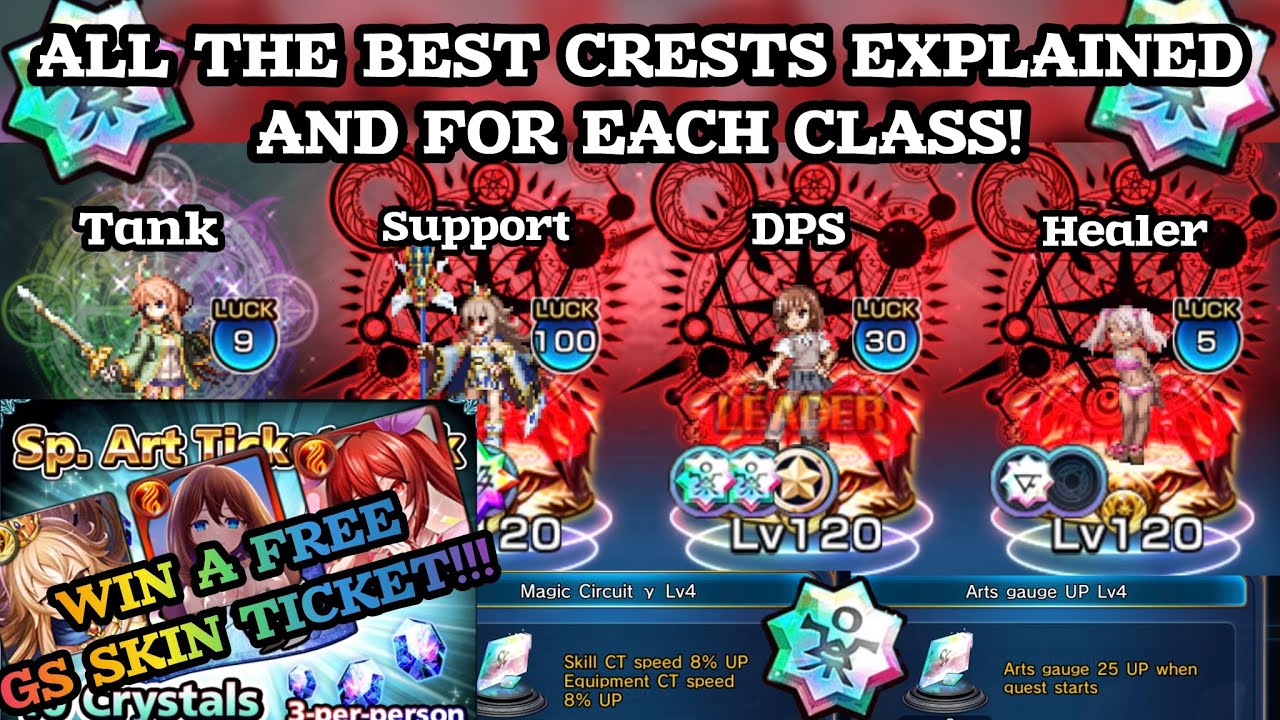The best crests to put on all your units! Plus a skin ticket giveaway!! | Grand Summoners