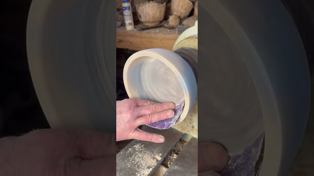 Birdseye maple scraps turned bowl.#Woodworking #Satisfying.