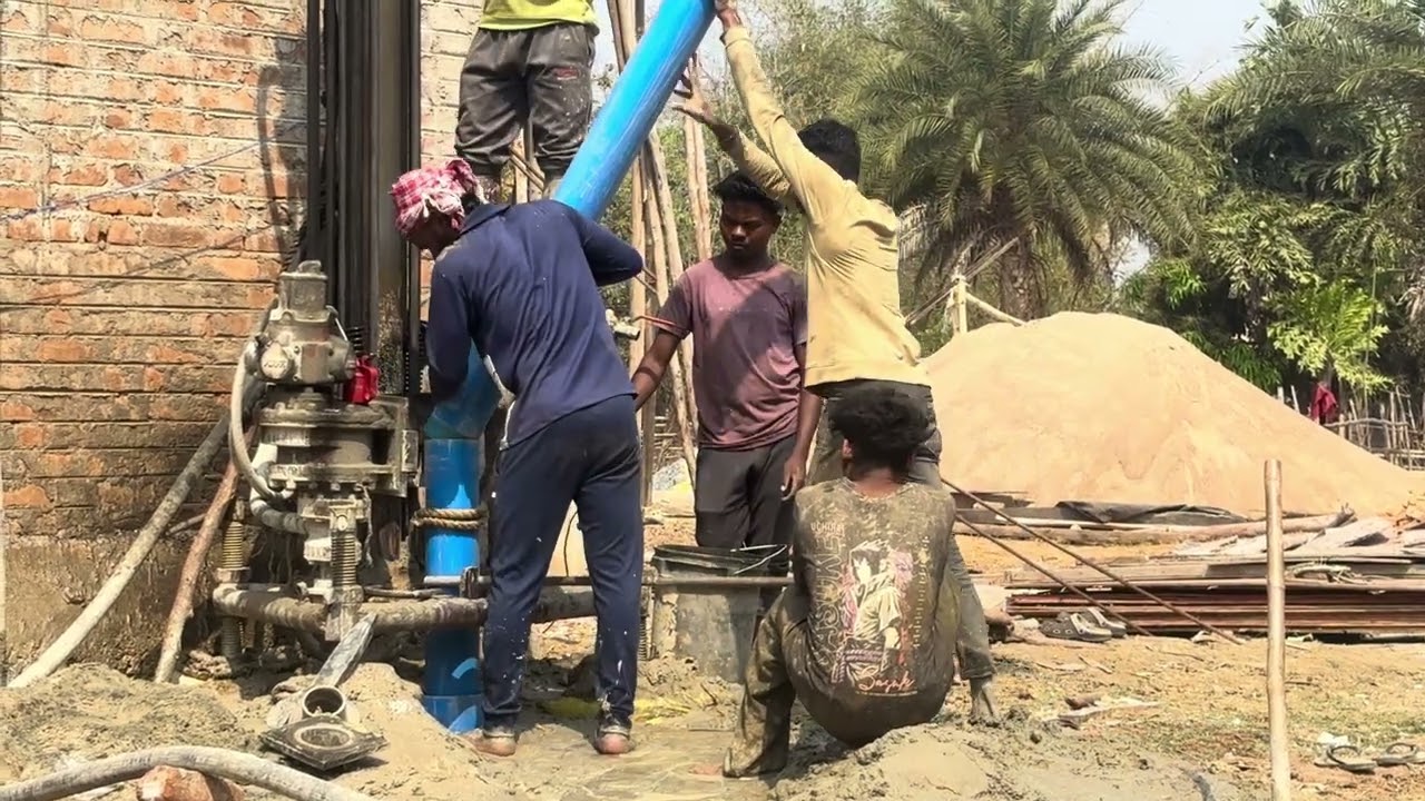 Borwell drilling pipe entry process || bts drilling hamar