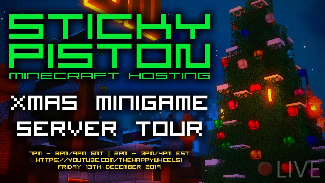 🔴 MINIGAME MASH XMAS SERVER TOUR | StickyPiston Hosting | Minecraft