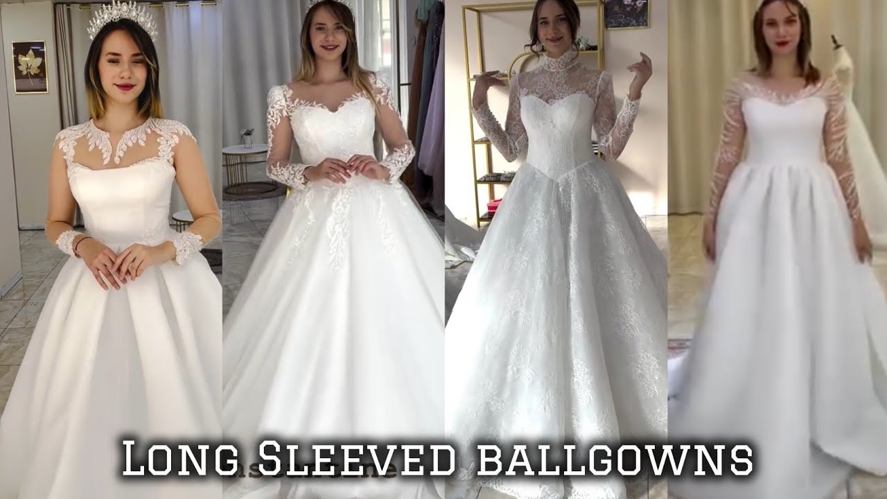 BEAUTIFUL MODEST LONG SLEEVED BALLGOWN WEDDING GOWNS