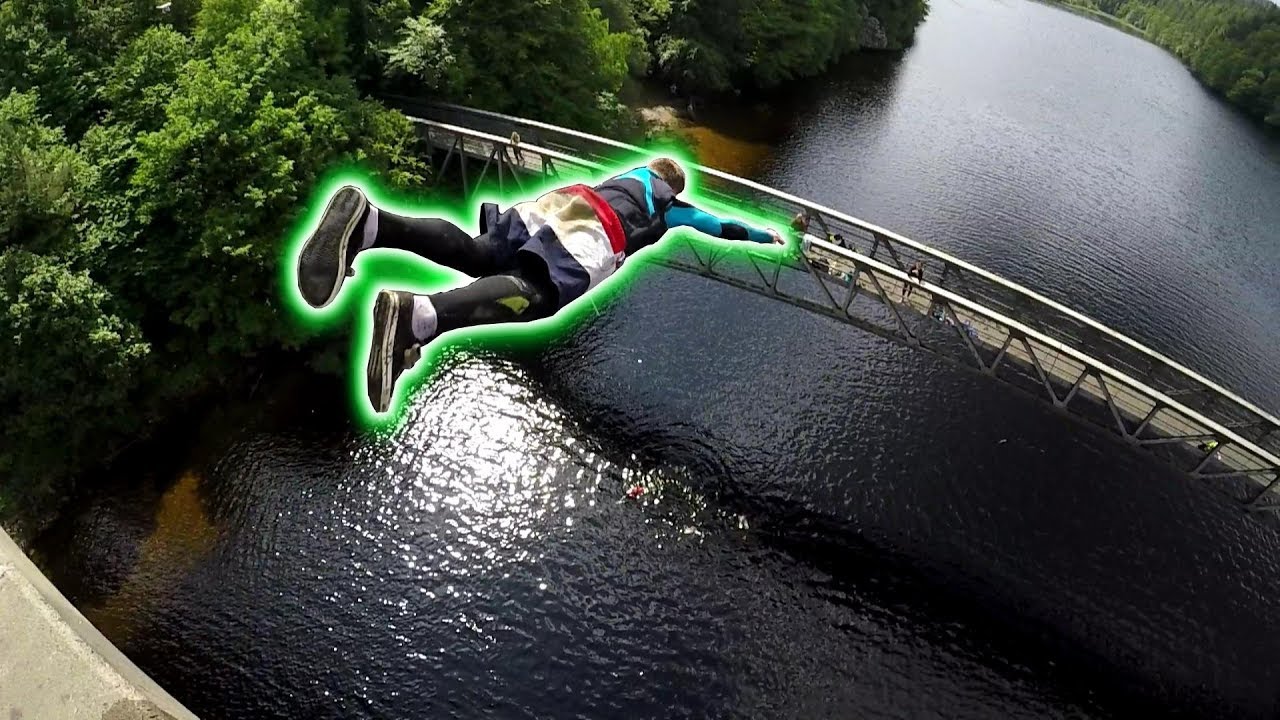 Jumping the 60ft Faskally Bridge