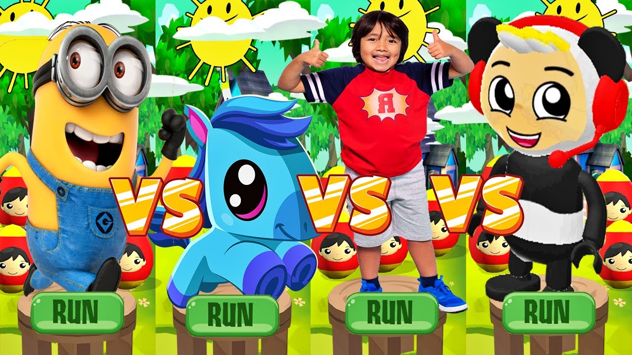 Tag with Ryan vs Dash Tag vs Minion Rush - All Characters All Vehicles Unlocked