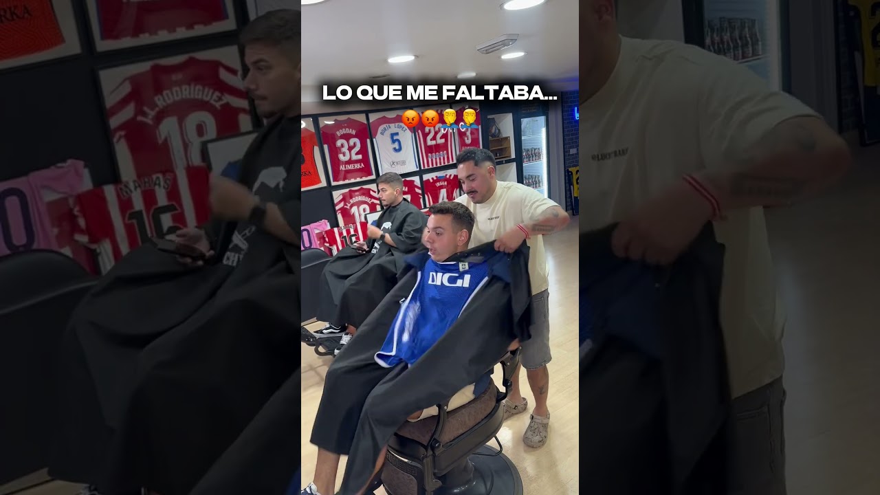 MI PELUQUERO ME PONE LA CAMISETA DEL OVIEDO 🤬 #shorts #futbol
