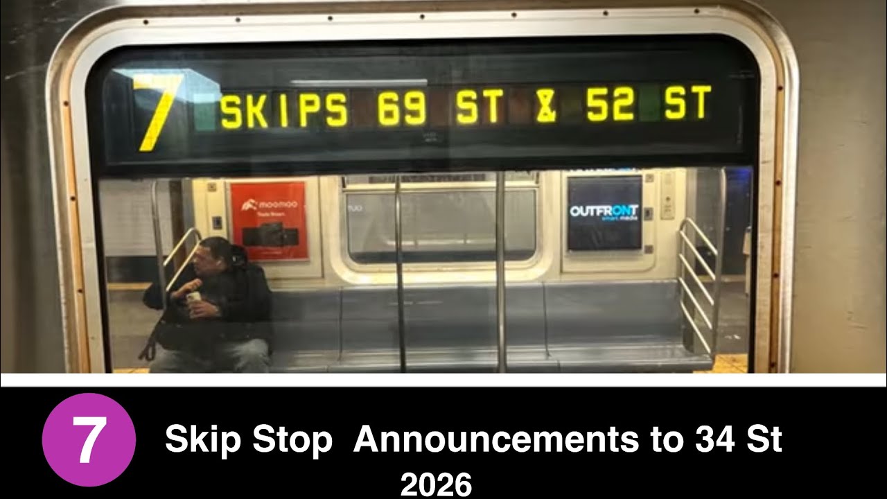 R188 7 Skip stop Announcements To 34th Street Hudson Yards 2026