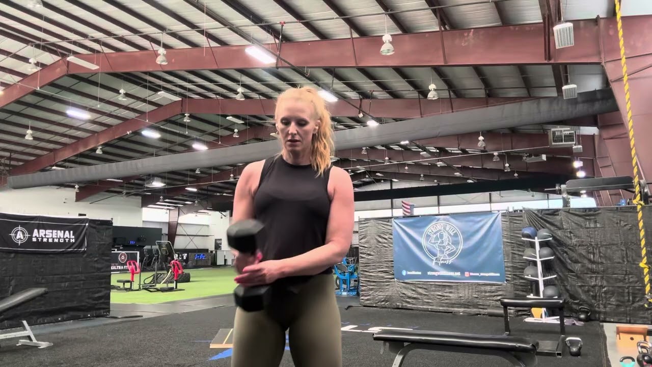Atlas press with dumbbell