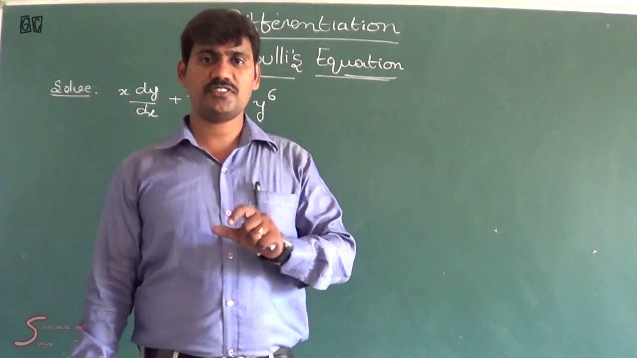 Differentiation vol-4 BERNOULLI'S EUATION by Srinivasa rao