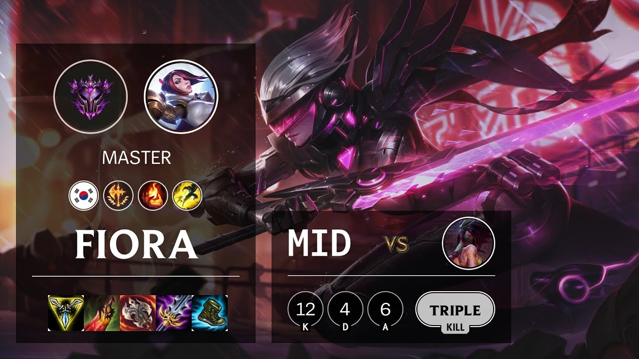 Fiora Mid vs Akali - KR Master Patch 10.19