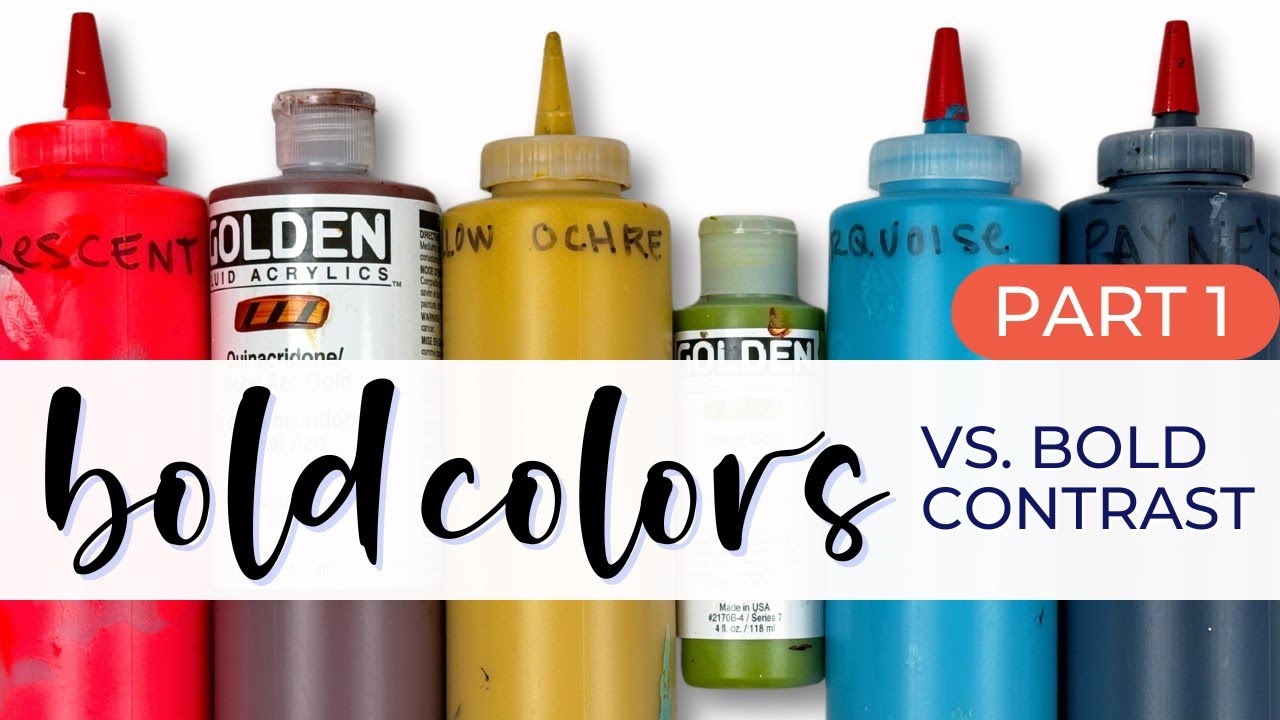 Bold Colors vs. Bold Contrast - Part 1: Saturated color + Neutral #abstractpainting #sketchbook