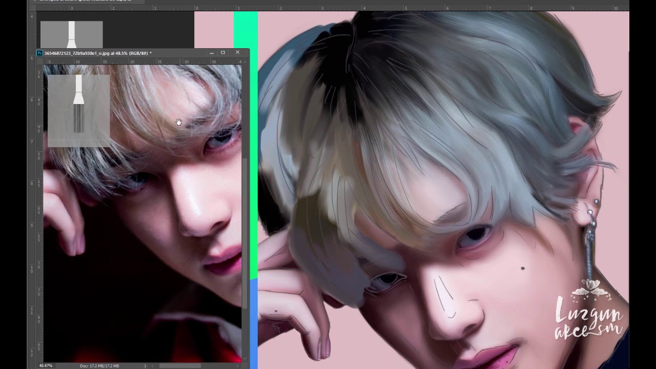 [FANART BTS] Speed Painting Digital - V by luzgunarce_sm