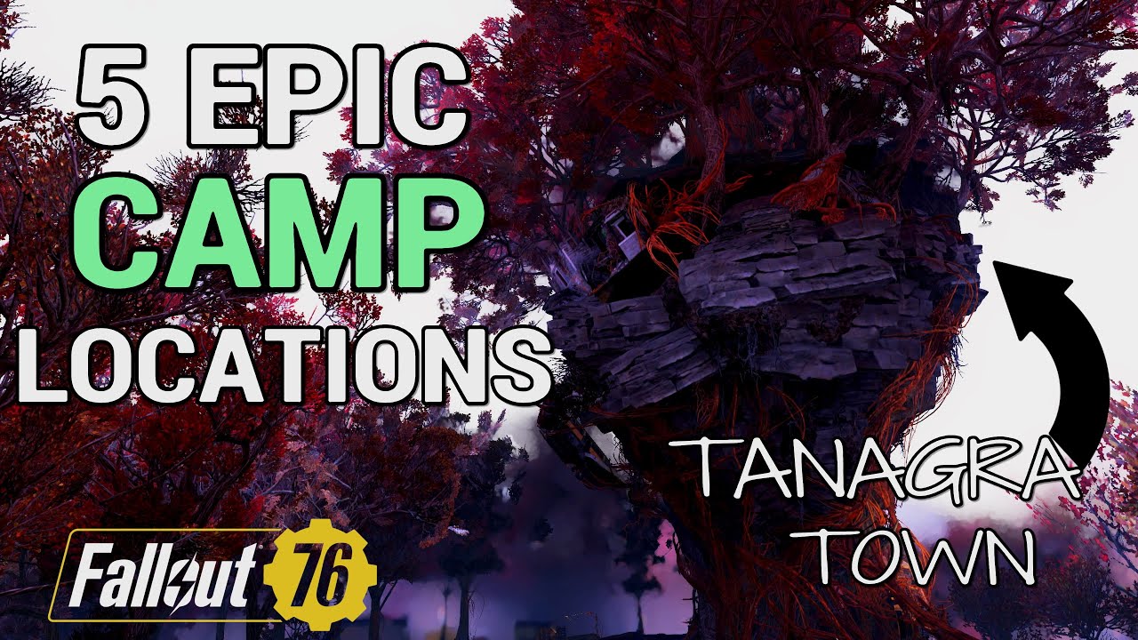 Fallout 76 5 EPIC CAMP LOCATIONS! We can Build at Tanagra Town. 