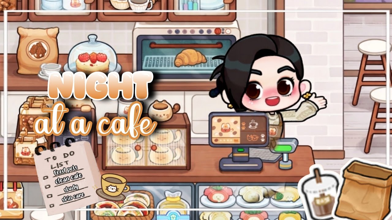 My Busy Night at a cafe  🌙 (cozy + asmr) in game world life story 