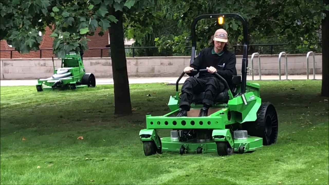 Quiet Unobtrusive Mowing with Mean Green Electric Mowers